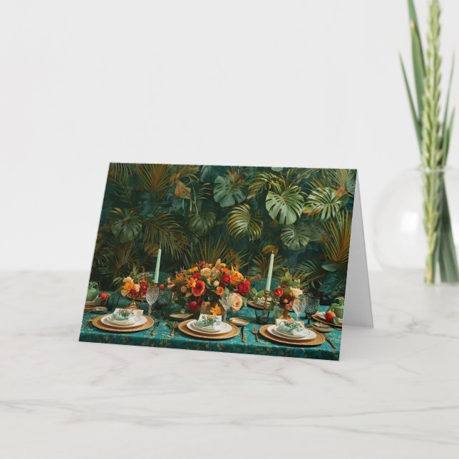 🌿 Tropical Elegance Thanksgiving Greeting Card 🌺 Feiertagskarte (Vorderseite)