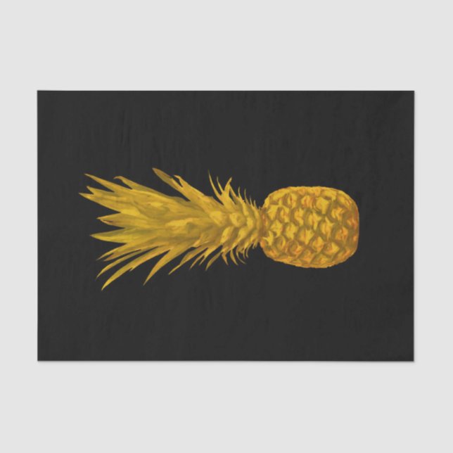 Tropical Elegant Gold Ananas Seidenpapier (Vorderseite)