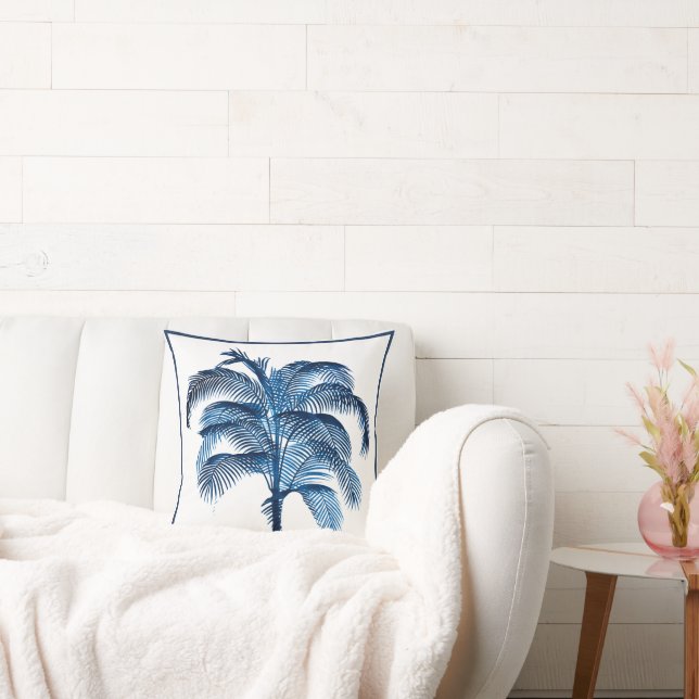 Tropical Elegant Palm Tree Vintag Kissen (Liege)