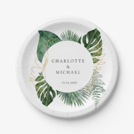 Tropical Elegante Pflanze Trending Wedding Geschen Pappteller