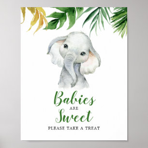 Tropical Elephant Boy Baby Shower Babys sind süß Poster
