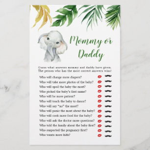 Tropical Elephant Boy Baby Shower Mommy oder Daddy