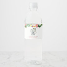 Tropical Elephant Girl Baby Dusche Wasserflasche