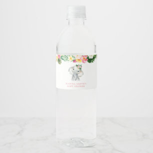 Tropical Elephant Girl Baby Dusche Wasserflasche Wasserflaschenetikett