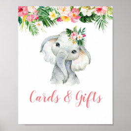 Tropical Elephant Girl Showkarten & Geschenke Poster