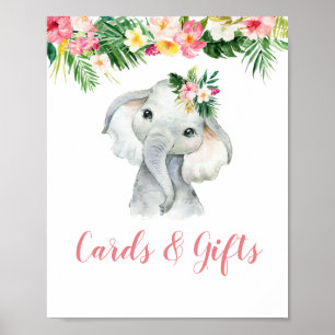 Tropical Elephant Girl Showkarten & Geschenke Poster