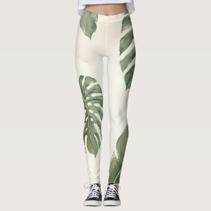 Tropical Escape Leggings – Monstera Leaf Yoga Hose