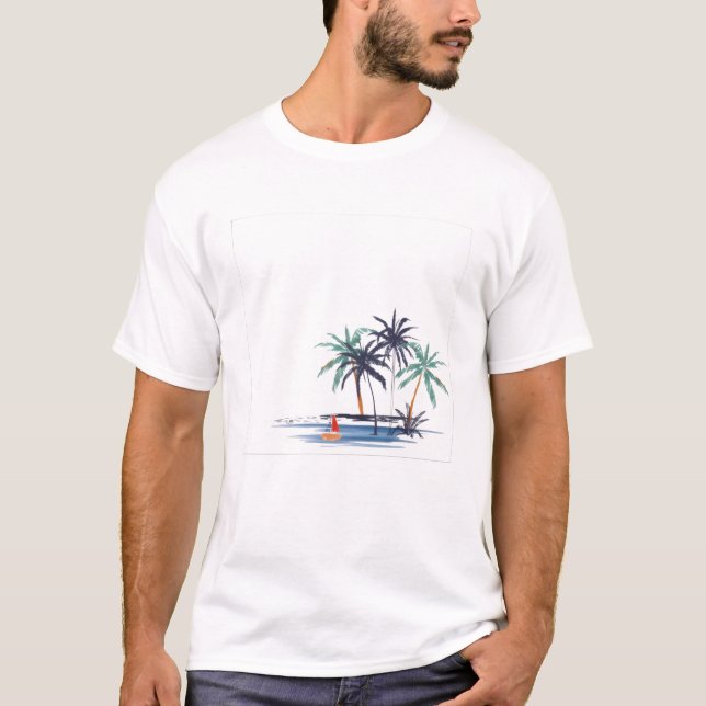 Tropical Escape Palm Tree T - Shirt (Vorderseite)