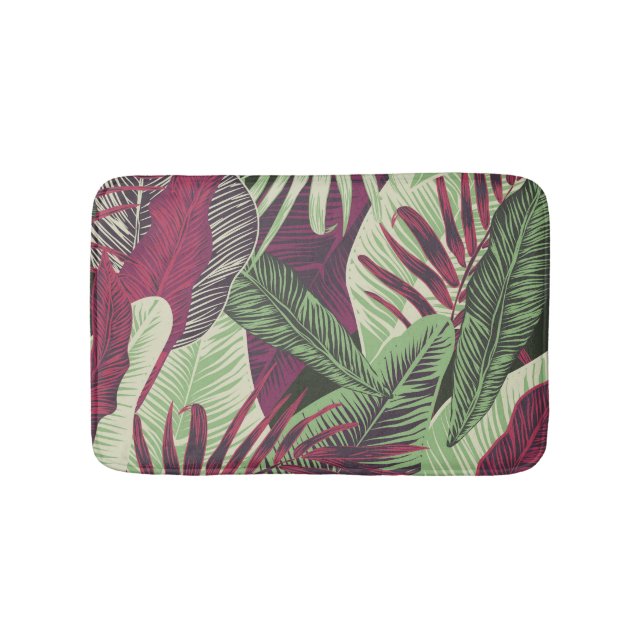 Tropical Exotic: Trendy Green Seamless Badematte (Vorderseite)