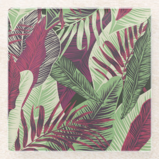 Tropical Exotic: Trendy Green Seamless Glasuntersetzer