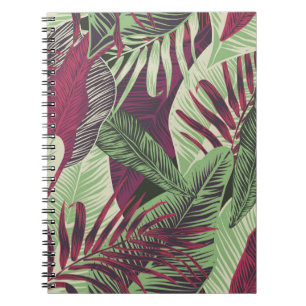 Tropical Exotic: Trendy Green Seamless Notizblock