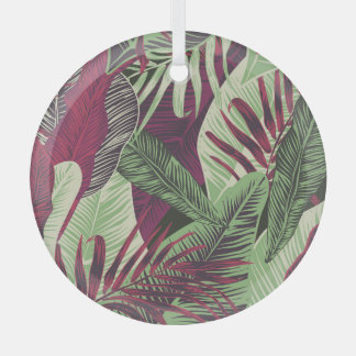 Tropical Exotic: Trendy Green Seamless Ornament Aus Glas