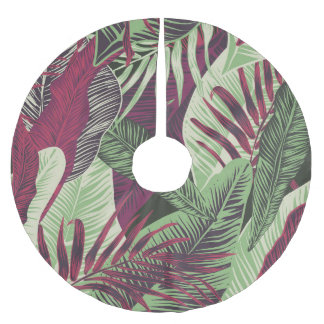 Tropical Exotic: Trendy Green Seamless Polyester Weihnachtsbaumdecke