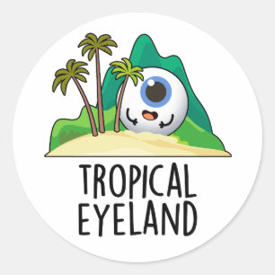 Tropical Eye-land Lustiger Inselwitz Runder Aufkleber