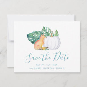 Tropical Fall Baby Dusche Save the Date