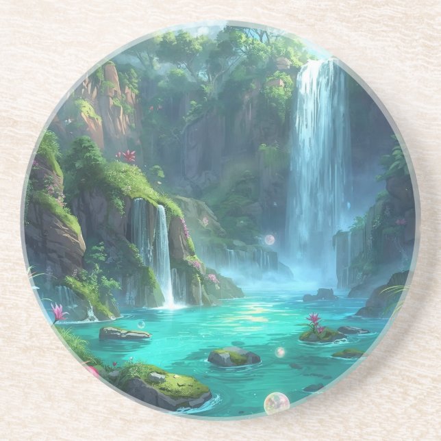 Tropical Falls & Crystal Glow Getränkeuntersetzer (Vorne)