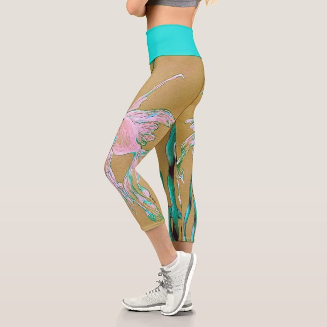 Tropical Fantail Fish Watercolor  Capri Leggings (Links)