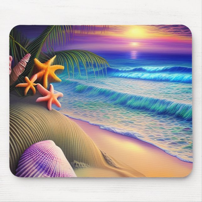 Tropical Fantasy Beach Sunset Mousepad (Vorne)