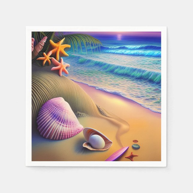 Tropical Fantasy Beach Sunset Serviette (Vorderseite)
