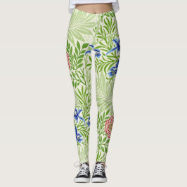 Tropical Ferns and Blume William Morris Pattern Leggings