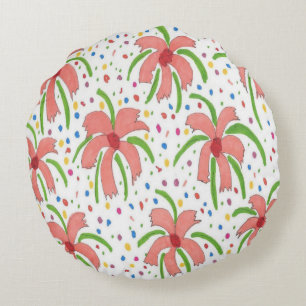 Tropical Fiesta Blume Rundes Kissen