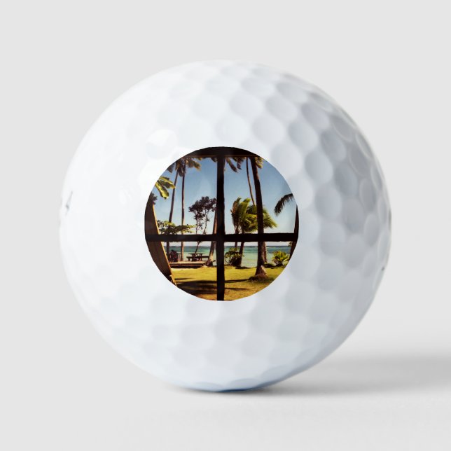 Tropical Fiji Beach Scene be6 gbcna Golfball (Vorderseite)