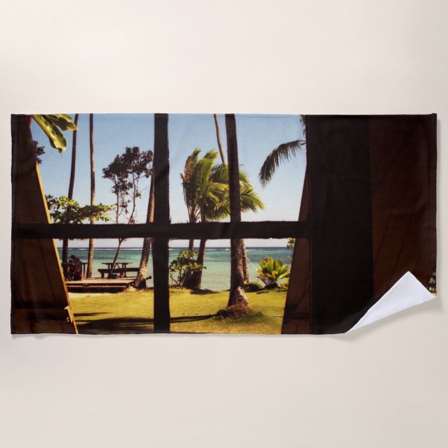 Tropical Fiji Beach Scene btcna Strandtuch (Vorderseite)