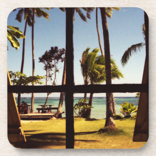 Tropical Fiji Beach Scene Küste Getränkeuntersetzer