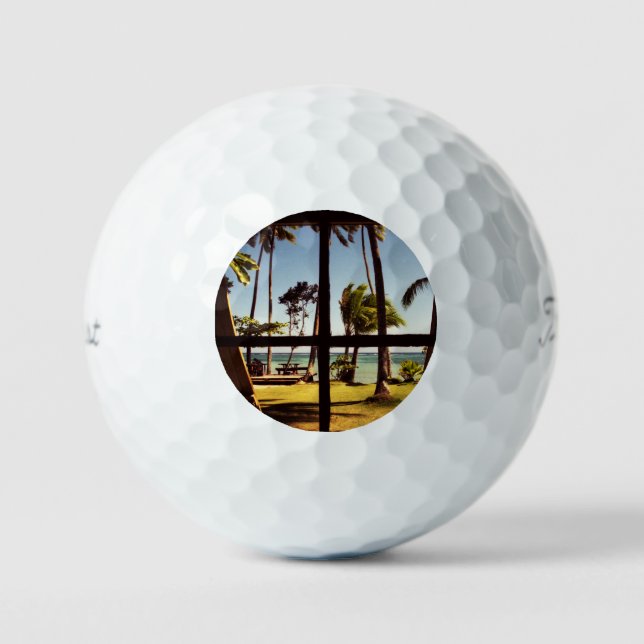 Tropical Fiji Beach Scene tpv1 gba Golfball (Vorderseite)