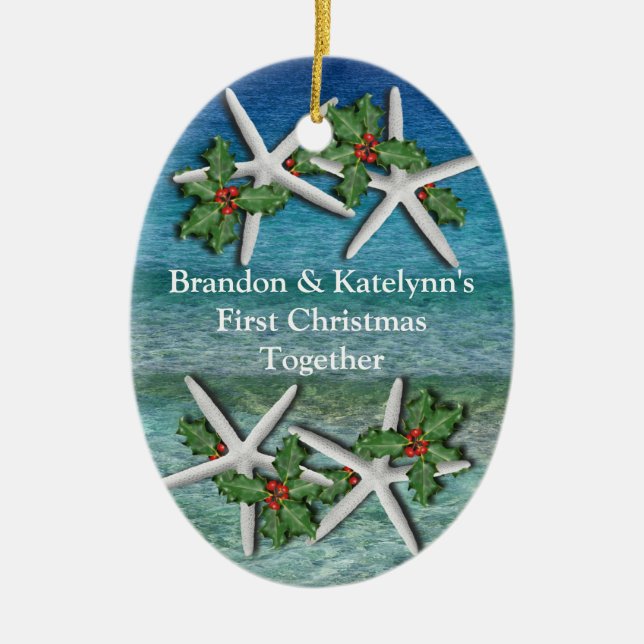 Tropical First Christmas Personalisierte Ornament (Vorne)