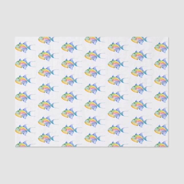 Tropical Fish Decorative Tissue Paper Pattern Seidenpapier (Vorderseite)