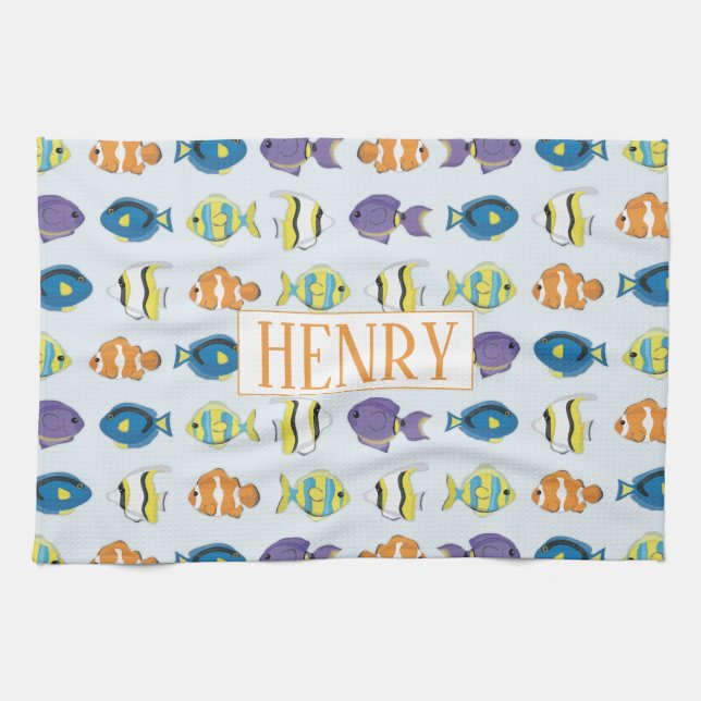 Tropical Fish Kitchen Handtuch 16" x 24" (Horizontal)