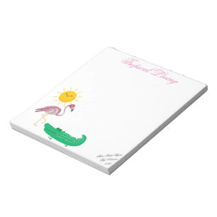 Tropical Flamingo Alligator Sun Notepad Notizblock