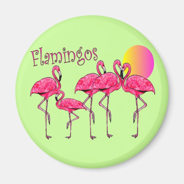 Tropical Flamingo Art Geschenke Magnet (Vorne)