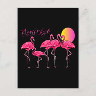 Tropical Flamingo Art Geschenke Postkarte
