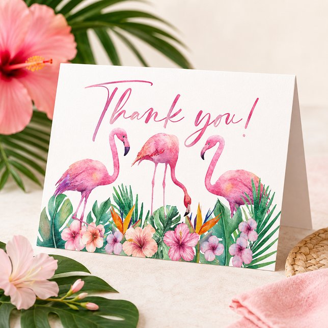 Tropical Flamingo Baby Dusche Danke Karte (Tropical thank you card )