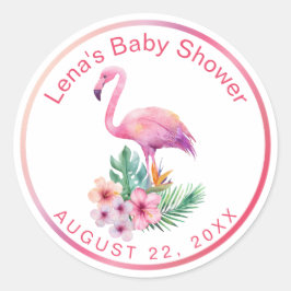 Tropical Flamingo Baby Dusche Gefallen Sticker
