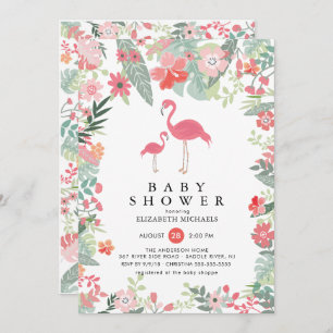 Tropical Flamingo Baby Shower Einladung