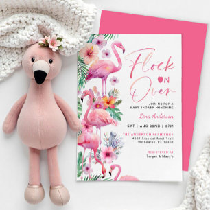 Tropical Flamingo Baby Shower Einladung
