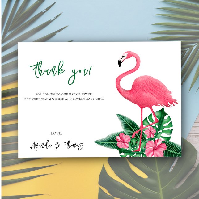 Tropical Flamingo Baby Shower - vielen Dank Dankeskarte (Von Creator hochgeladen)