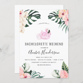 Tropical Flamingo Bachelorette Itinerary Einladung