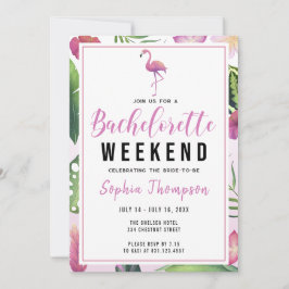 Tropical Flamingo Bachelorette Wochenende Itinerar Einladung