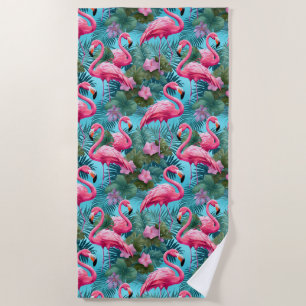 Tropical Flamingo Beach Handtuch