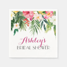 Tropical Flamingo Beautiful Floral Napkins gelb