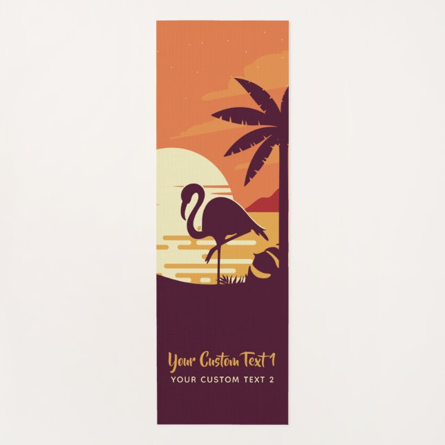 Tropical Flamingo benutzerdefinierte Text-Yoga-Mat Yogamatte (Vorderseite)