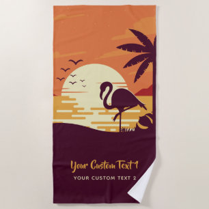 Tropical Flamingo benutzerdefiniertes Strandhandtu Strandtuch