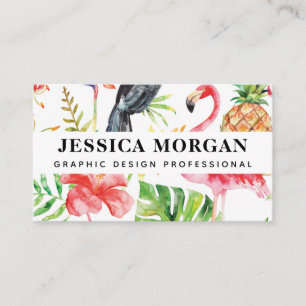 Tropical Flamingo Beruflich Business Cards Visitenkarte
