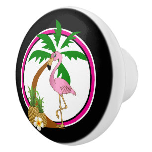 Tropical Flamingo Bird Keramikknauf