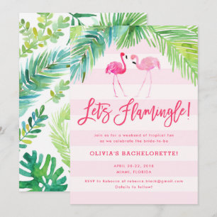 Tropical Flamingo Birthday oder Bachelorette Invit Einladung