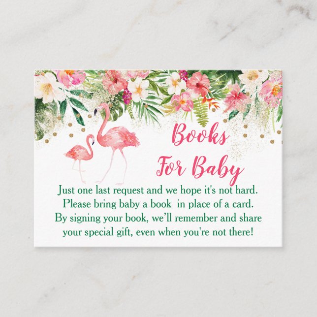 Tropical Flamingo Book Request Cards Begleitkarte (Vorderseite)